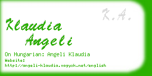 klaudia angeli business card